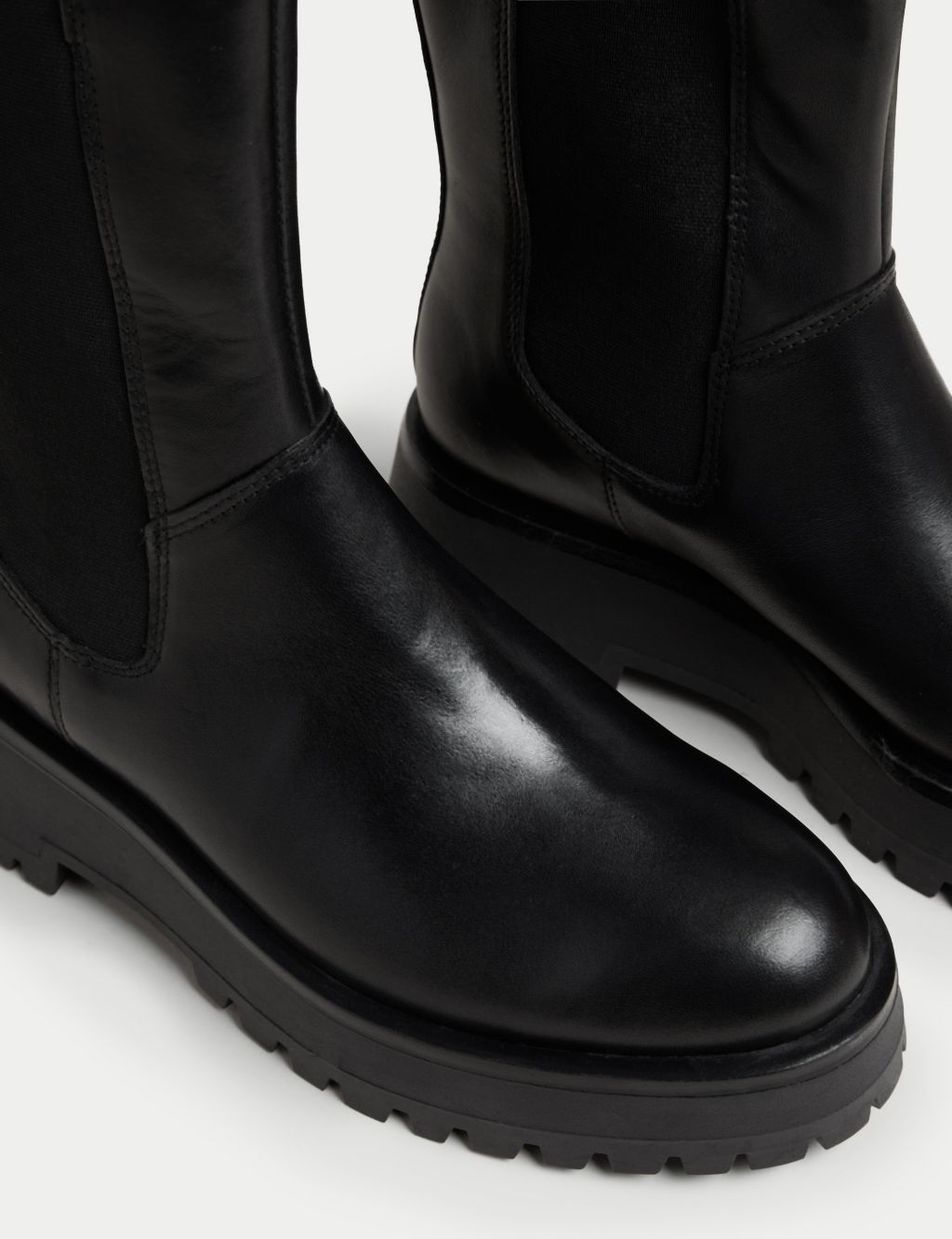 Leather Chelsea Flatform Ankle Boots image 2