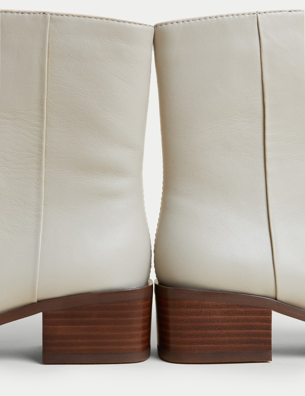 Leather Block Heel Square Toe Ankle Boots image 2