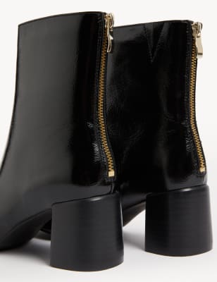 

M&S Collection Botines de piel con tacón en bloqueWomens - Black, Black
