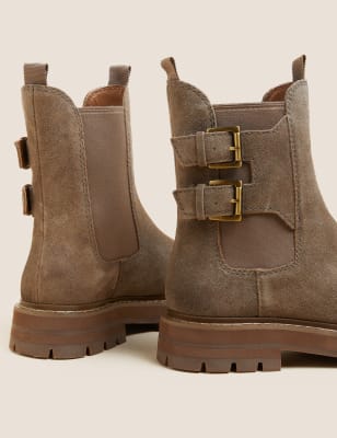 

Per Una Botines Chelsea de ante con plataforma plana con hebillaWomens - Mink, Mink