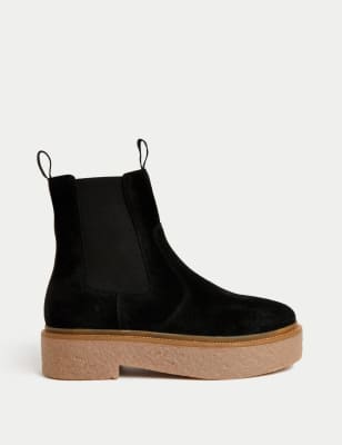 Suede Chelsea Chunky Flat Ankle | M&S US