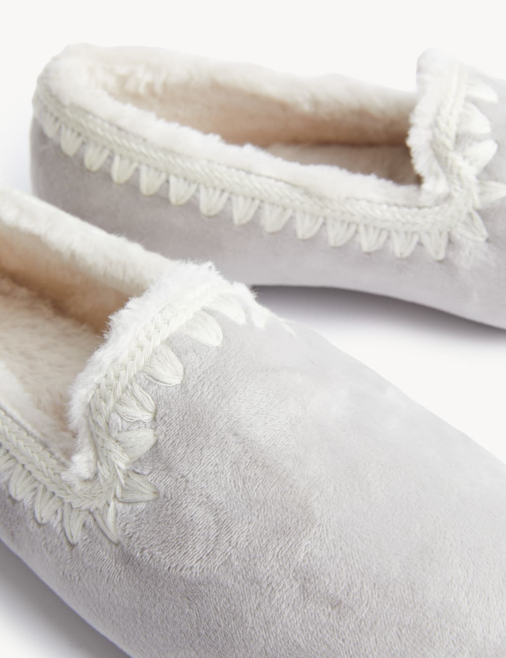 Faux Fur Lined Moccasin Slippers image 3