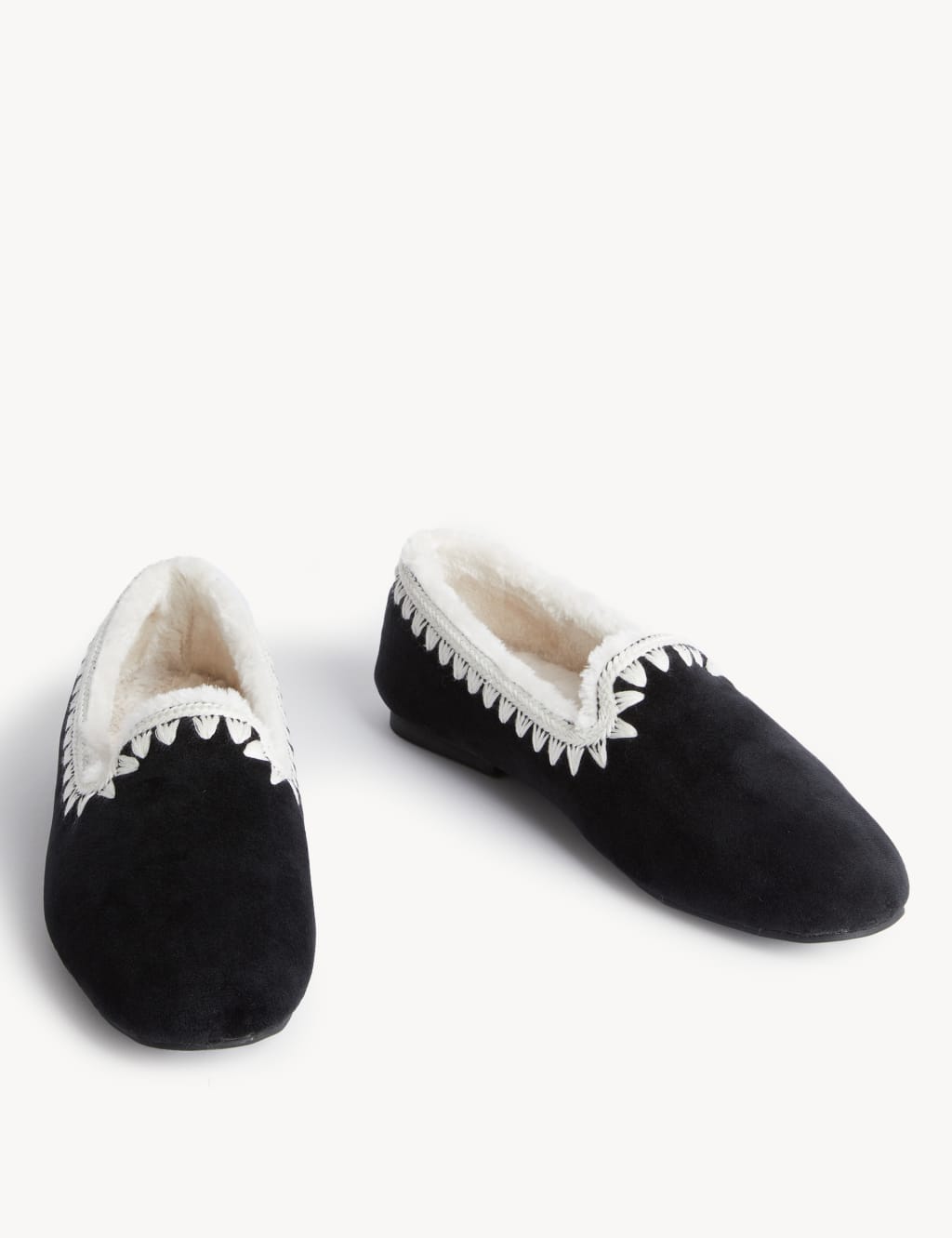 Faux Fur Lined Moccasin Slippers image 2