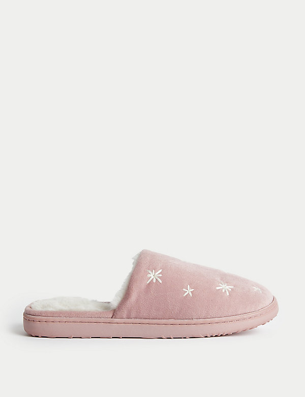 Embroidered Mule Slippers - BE