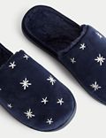 Embroidered Mule Slippers