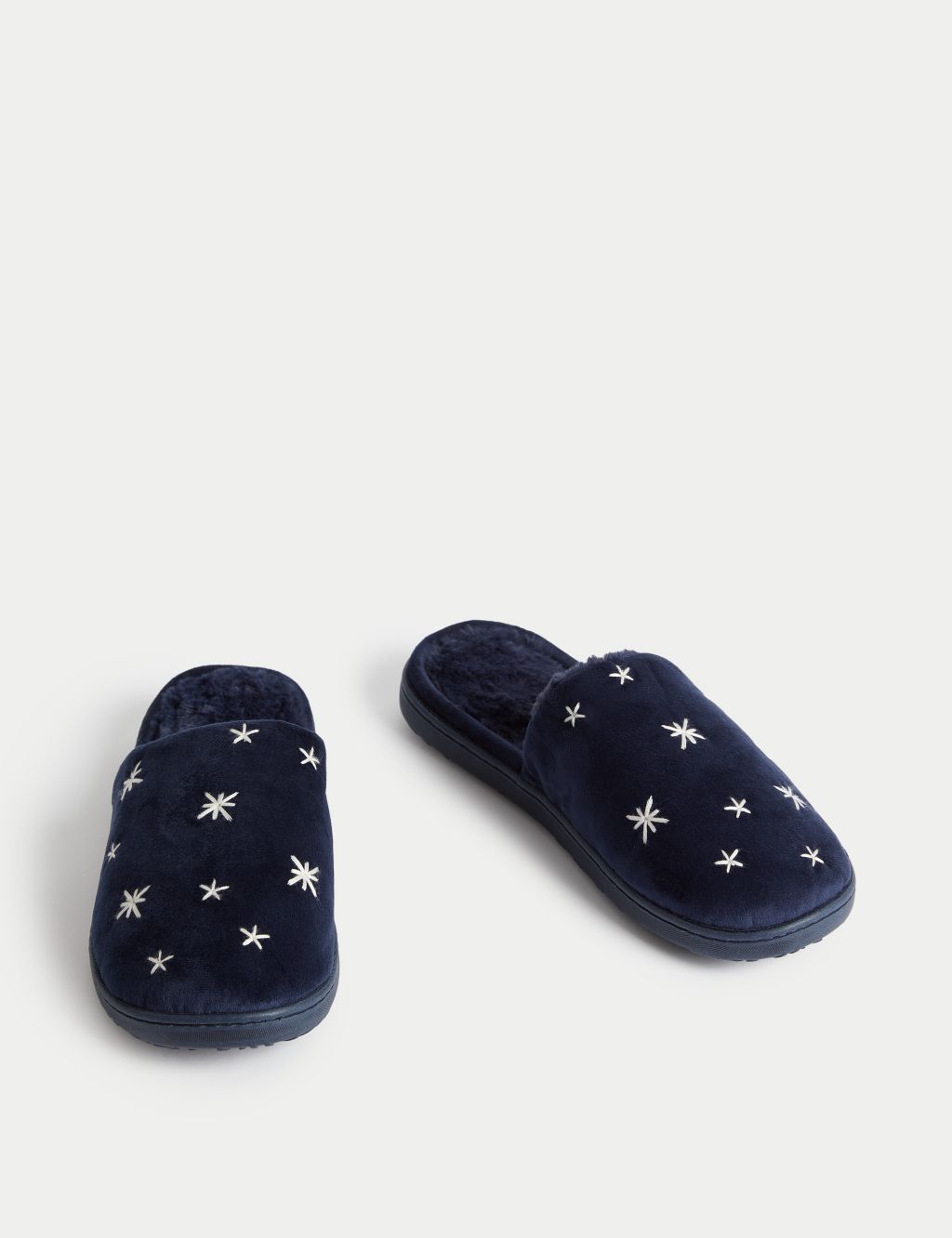 Embroidered Mule Slippers
