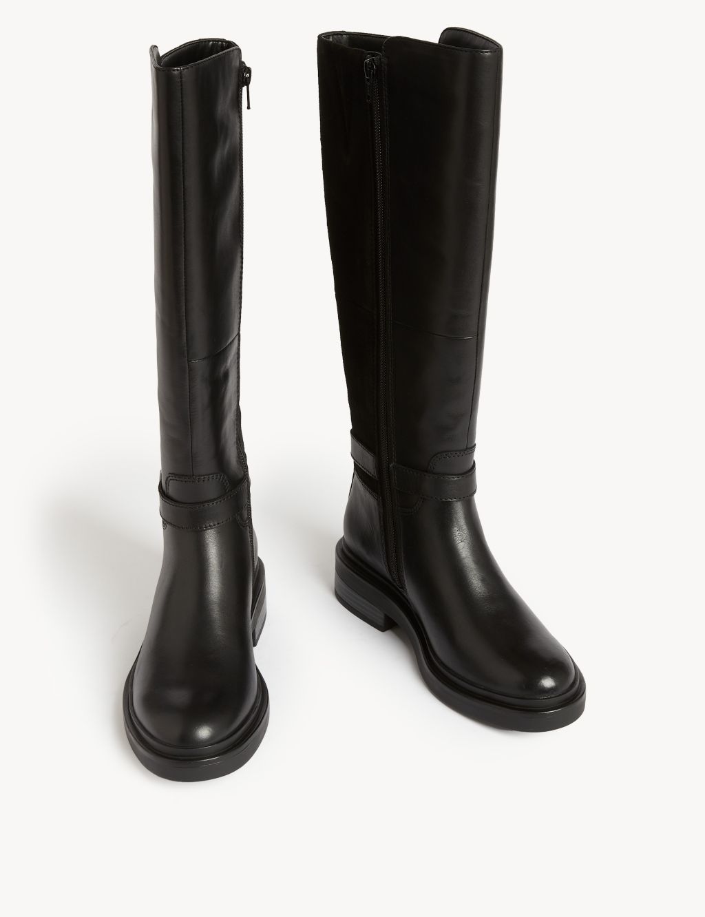 Wide Fit Leather Riding Knee High Boots image 2