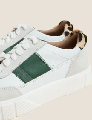 

Womens Per Una Leather Chunky Side Detail Trainers - White Mix, White Mix
