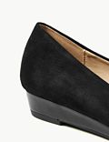 Suede Stain Resistant Wedge Court Shoes