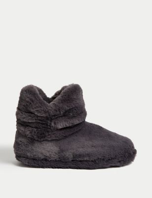 Faux Fur Slipper Boots