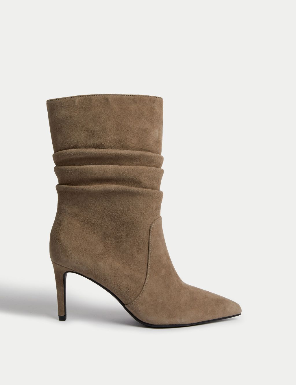 Suede Stiletto Heel Pointed Ankle Boots image 1