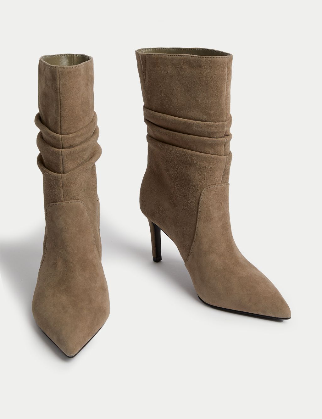 Suede Stiletto Heel Pointed Ankle Boots image 2