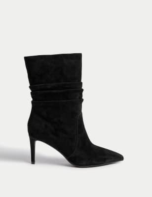 Black suede ankle outlet boots stiletto