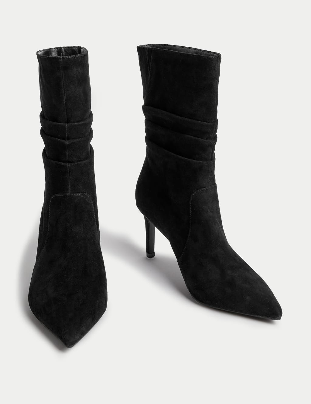 Suede Stiletto Heel Pointed Ankle Boots image 2