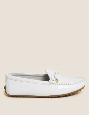 Wide Fit Leather Bow Boat Shoe - BG