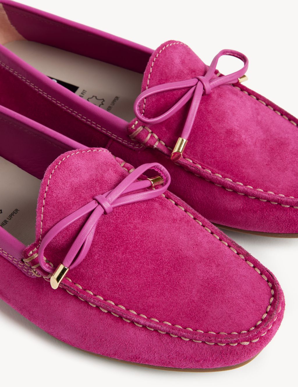 Wide Fit Suede Bow Boat Shoes image 2
