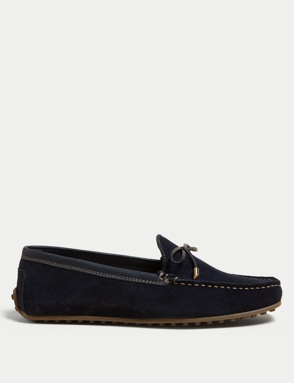 Wide Fit Suede Bow Boat Shoes image 1