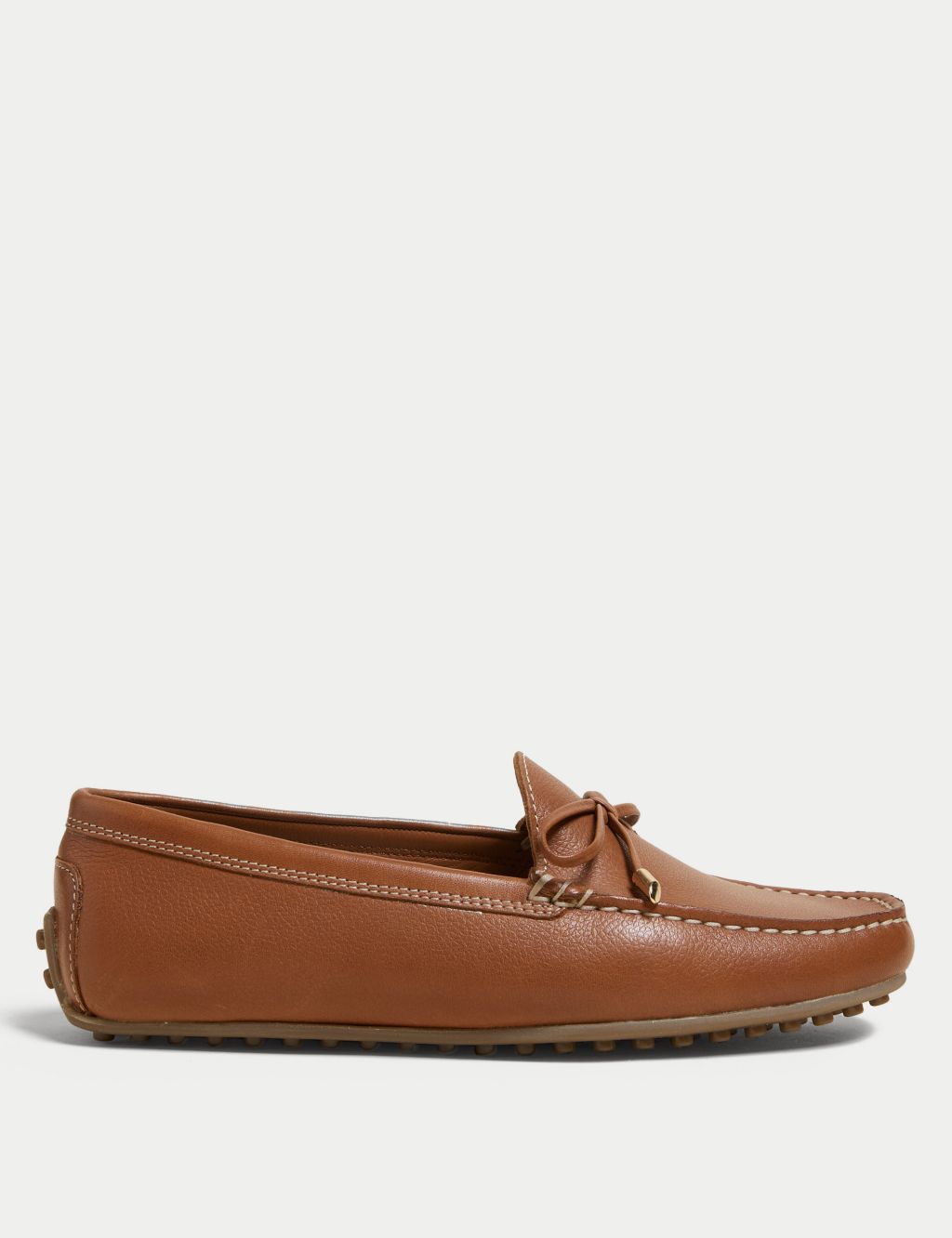 Wide Fit Leather Bow Boat Shoes image 1