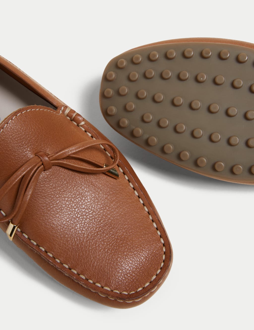 Wide Fit Leather Bow Boat Shoes image 3