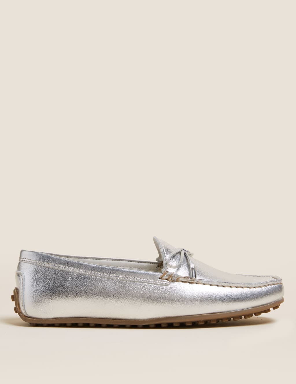 Wide Fit Leather Bow Boat Shoes image 1