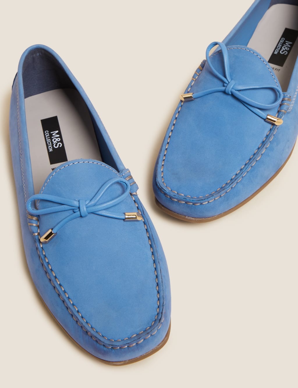 Wide Fit Leather Bow Boat Shoes image 3