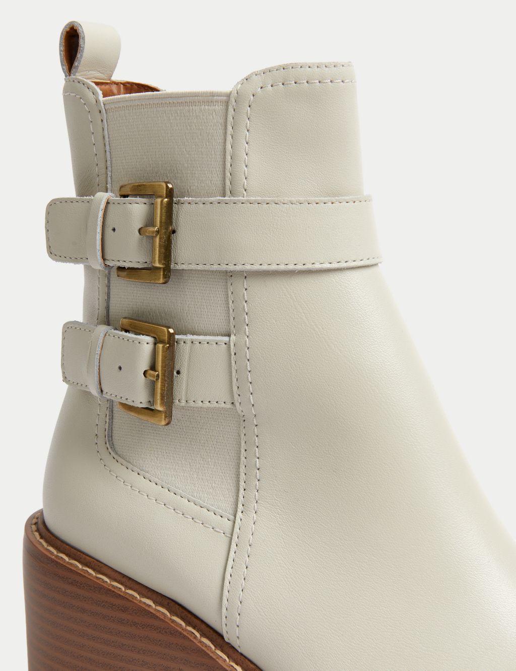 Leather Buckle Block Heel Ankle Boots image 3