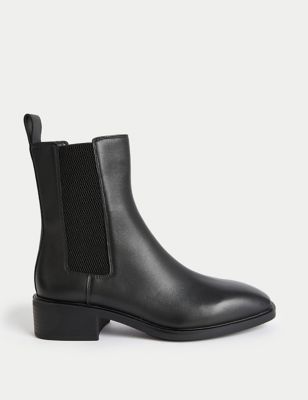Leather Chelsea Chisel Toe Boots