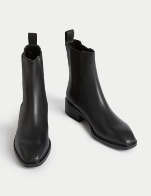 Leather Chelsea Chisel Toe Boots