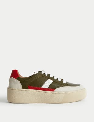 

Womens M&S Collection Lace Up Side Detail Trainers - Khaki Mix, Khaki Mix