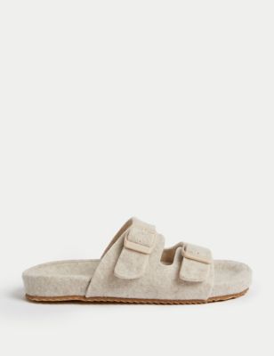 

Womens M&S Collection Buckle Slider Slippers - Oatmeal, Oatmeal