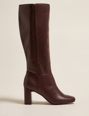 Wedge heel 2024 knee boots