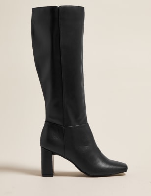square toe knee high boots