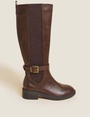 

Womens M&S Collection Buckle Knee High Boots - Chocolate, Chocolate