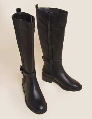 Marks and spencer hot sale black buckle boots