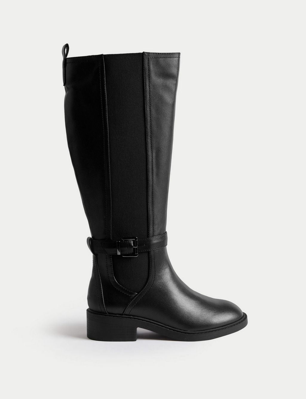 Riding Buckle Flat Knee High Boots image 1