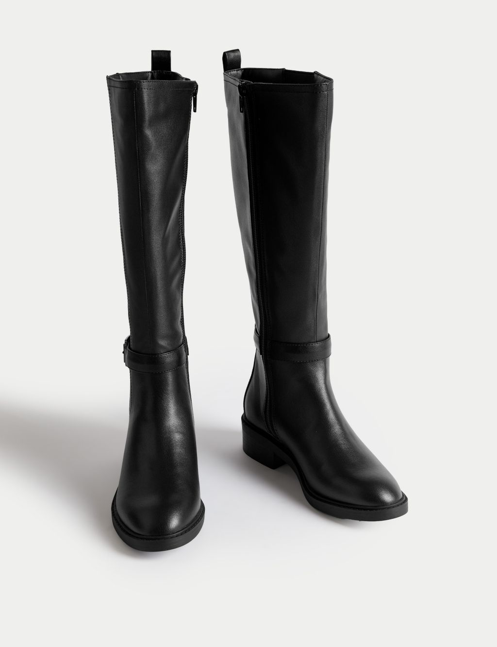 Riding Buckle Flat Knee High Boots image 2