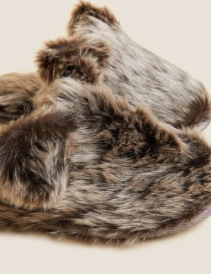 Faux Fur Mule Slippers