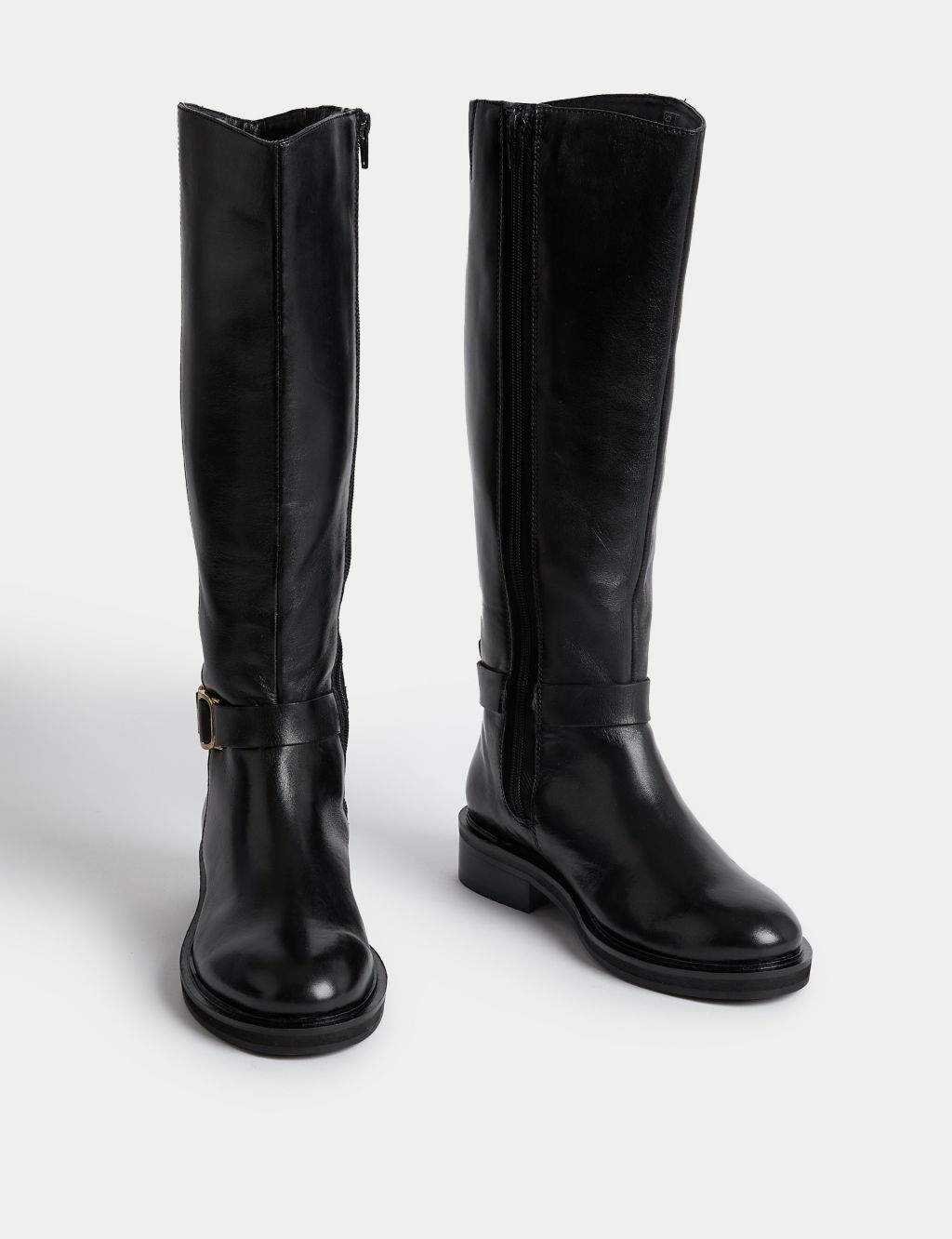 Leather Flat Riding Boots image 2