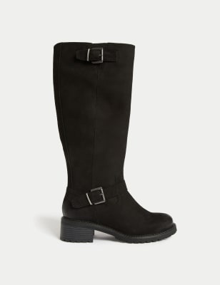 M&s black best sale knee high boots