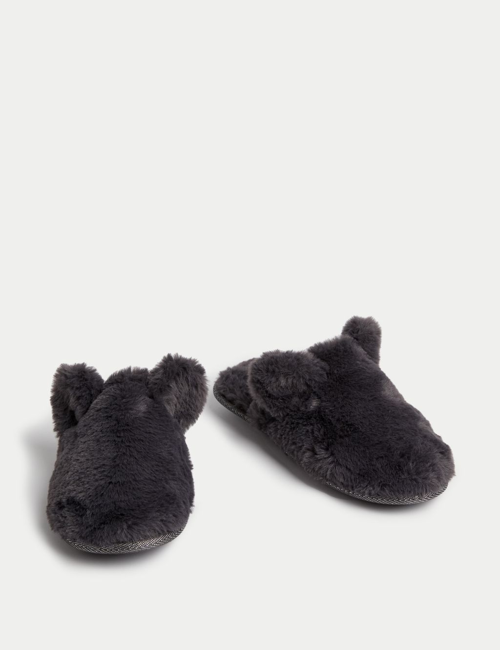 Faux Fur Round Toe Mule Slippers image 2