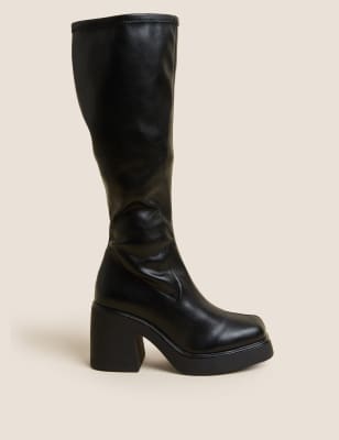 Chunky Platform Knee High Boots