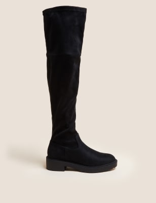 Over knee suede store boots flat