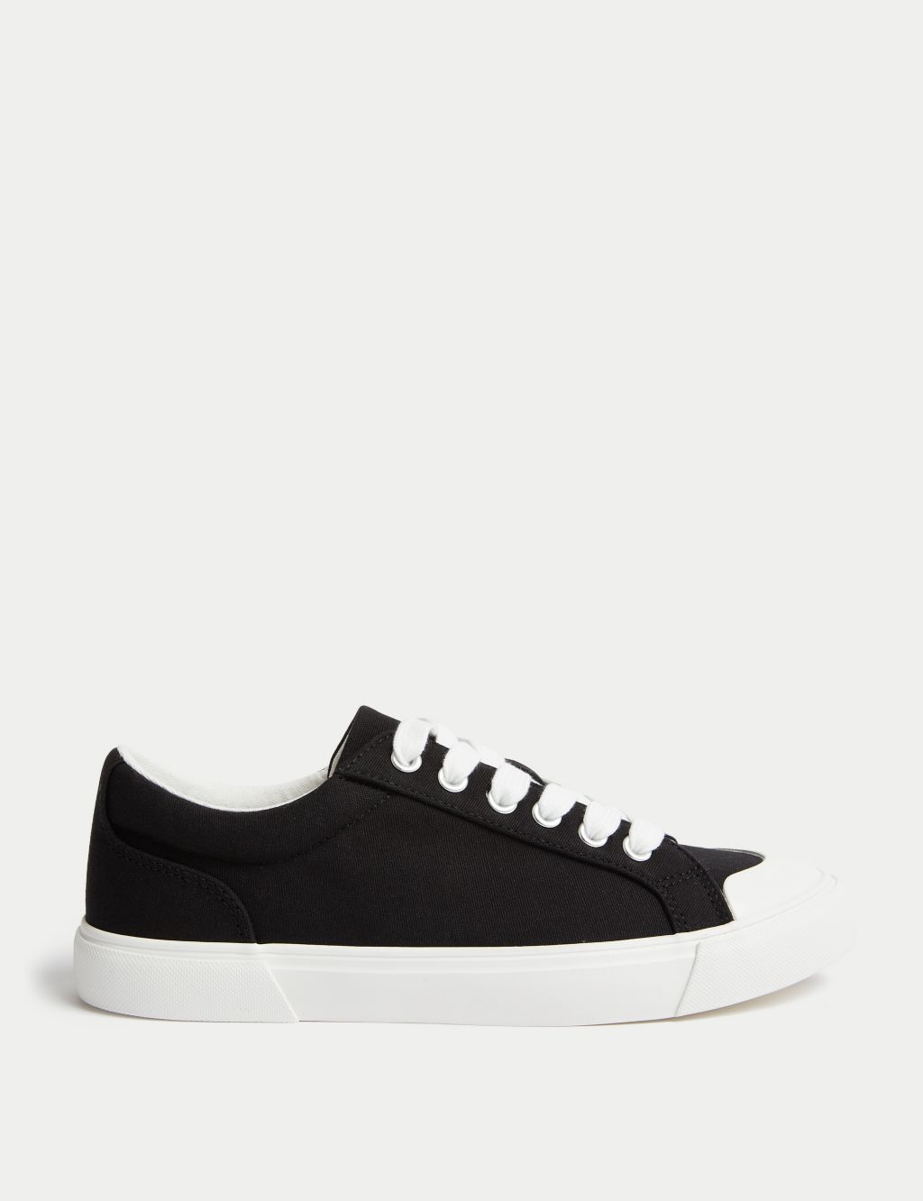 Canvas Lace Up Eyelet Detail Trainers