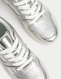 Lace Up Metallic Trainers