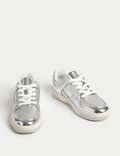 Lace Up Metallic Trainers