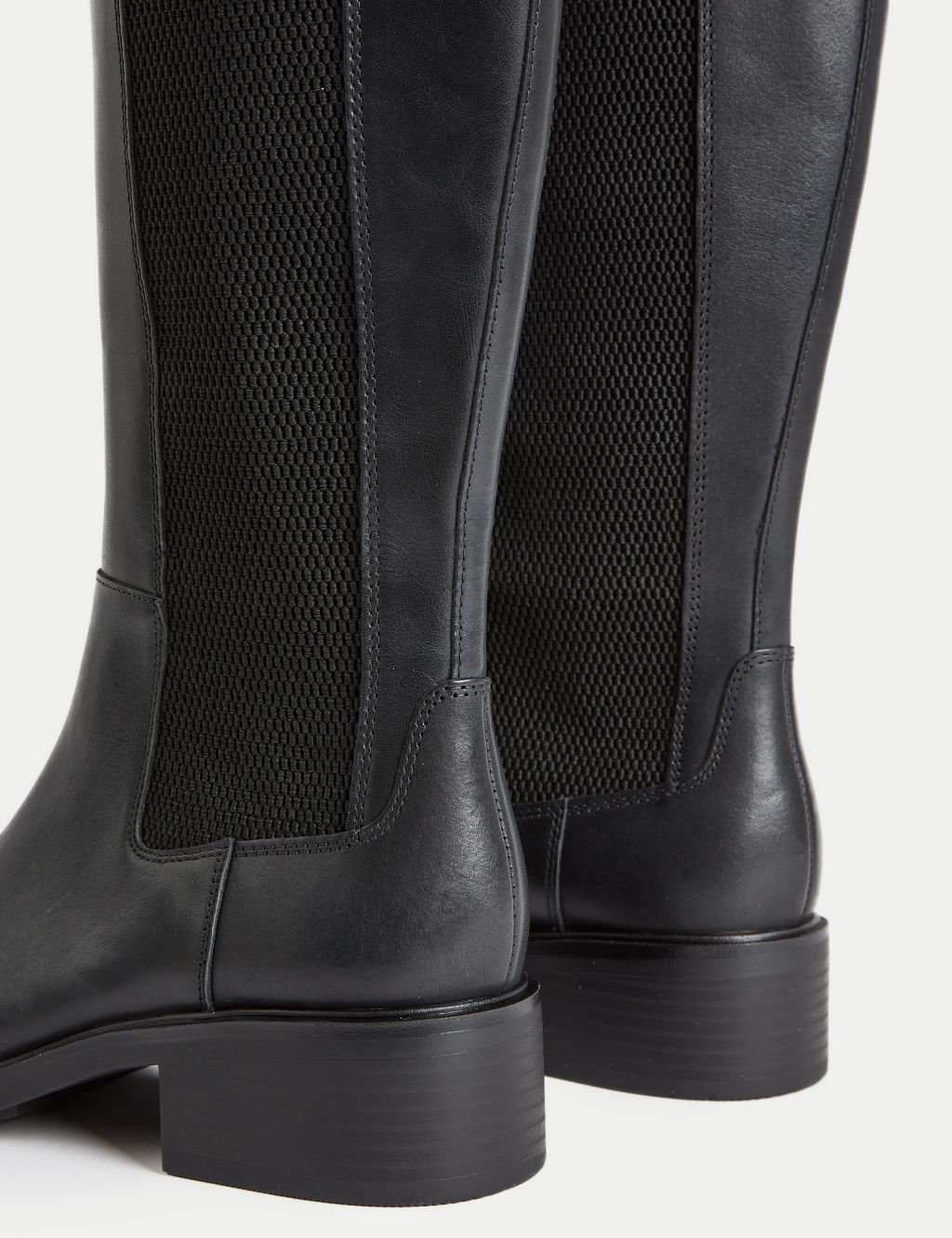 Leather Chelsea Flat Knee High Boots image 3