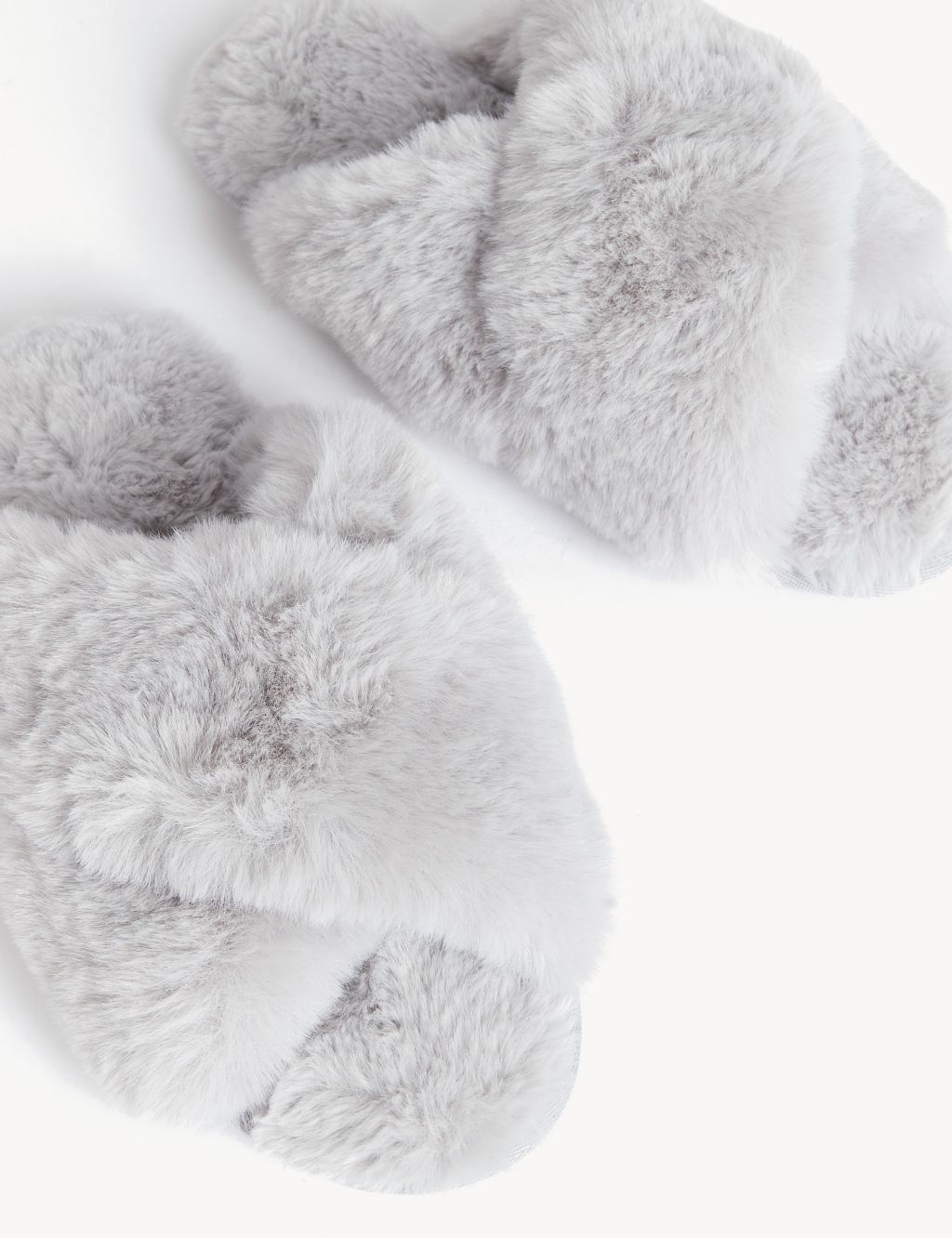 Faux Fur Crossover Slider Slippers image 3