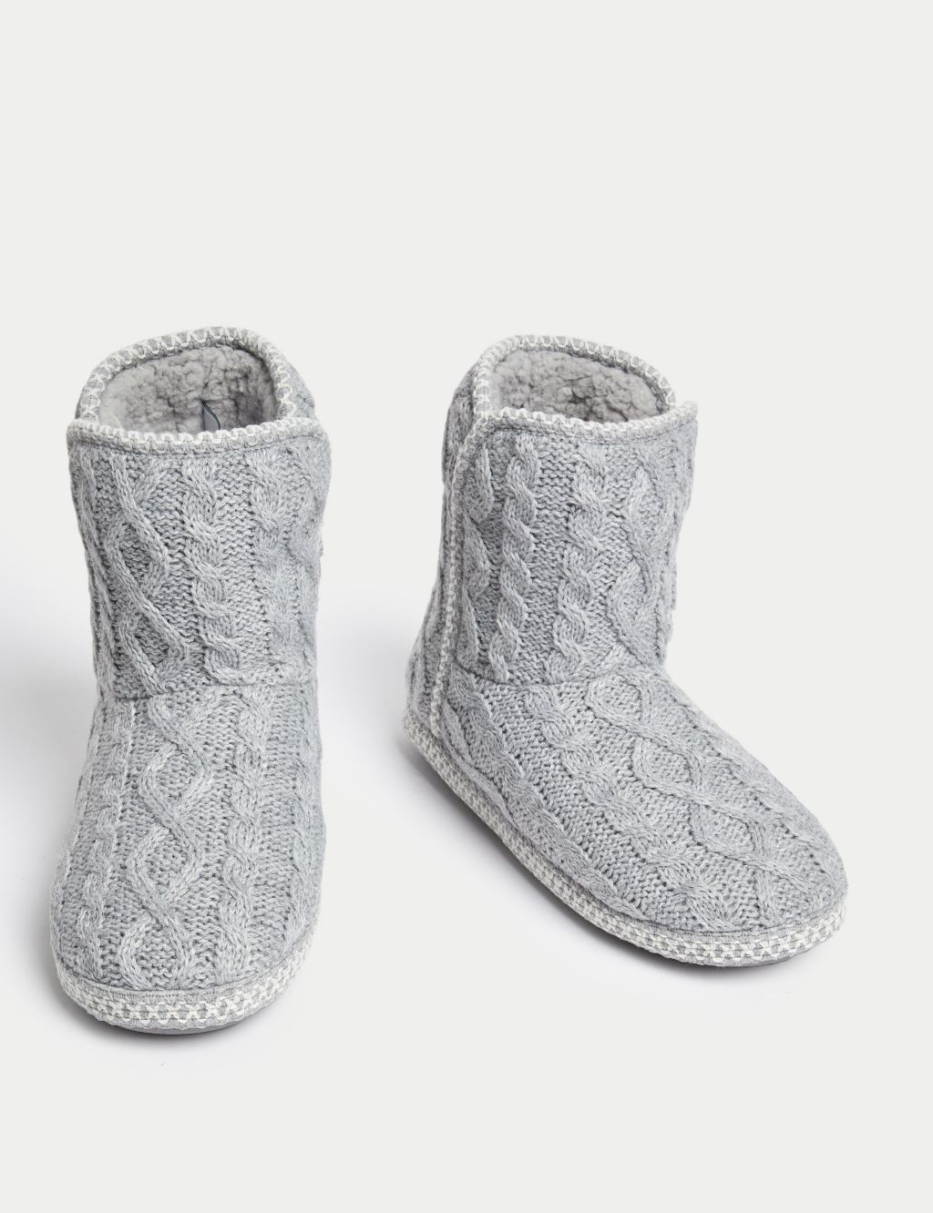 Cable Knit Slipper Boots