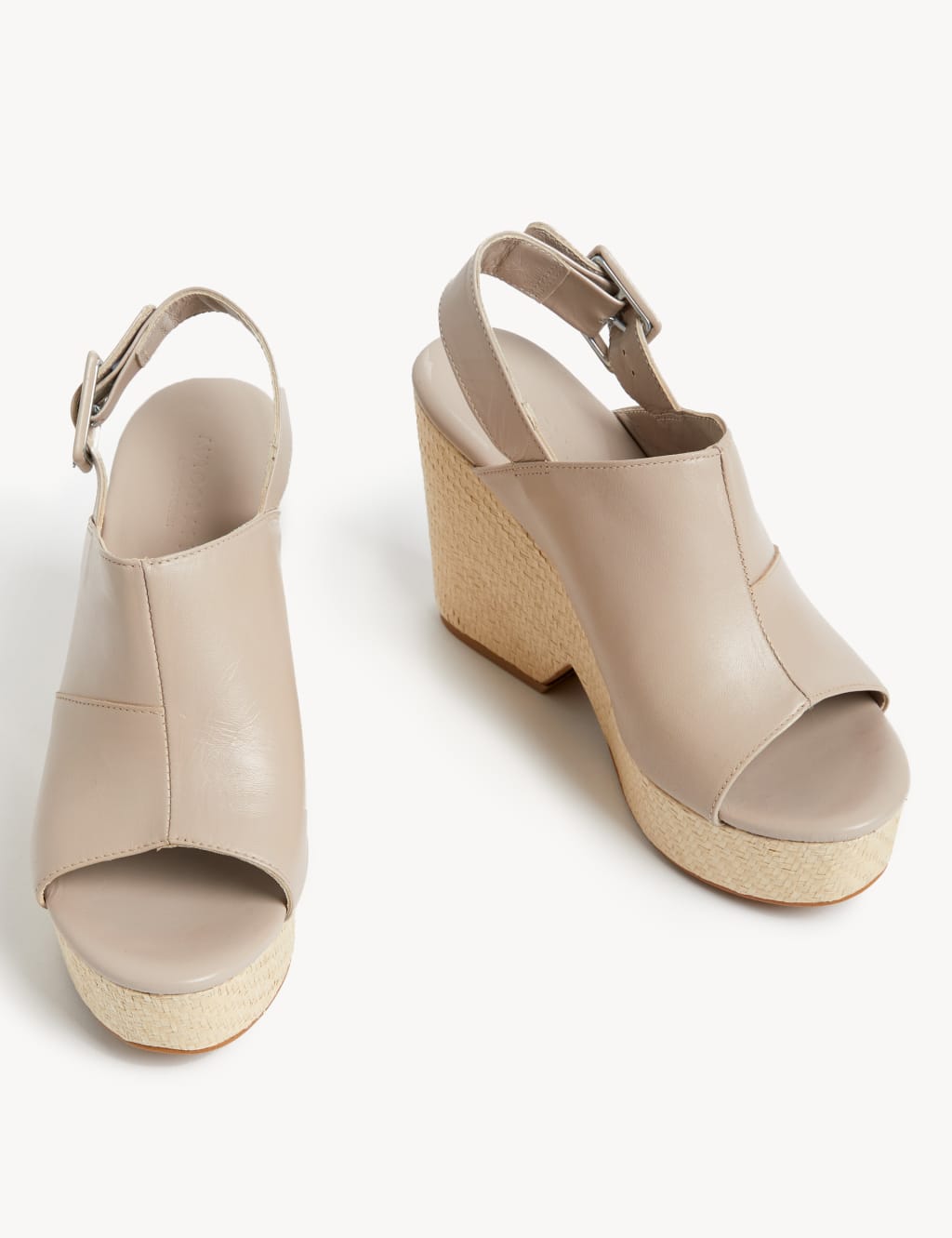 Leather Buckle Wedge Platform Sandals image 2