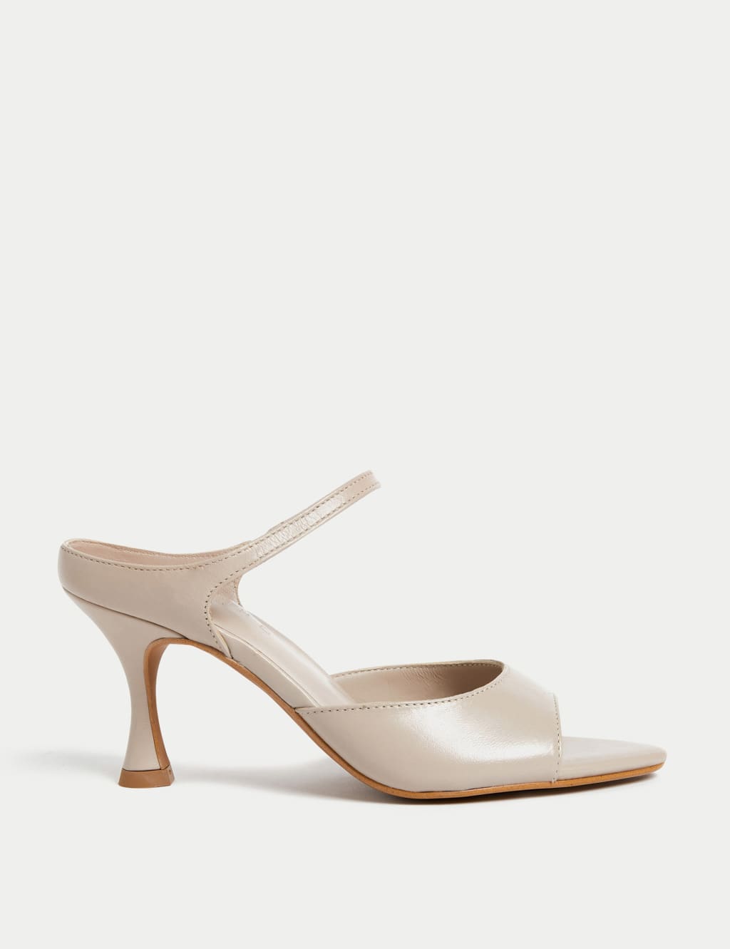 Leather Ankle Strap Stiletto Heel Mules image 1